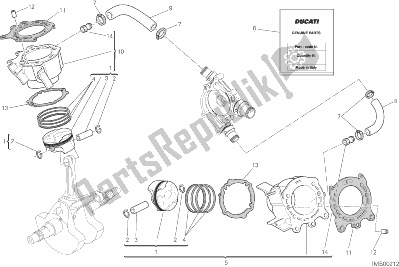 All parts for the Cylinders - Pistons of the Ducati Monster 821 Thailand 2019